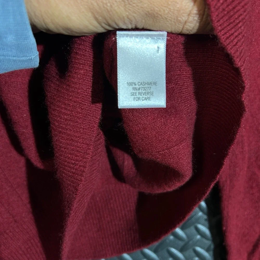 Apt.9‎ Red V-Neck Long Sleeve Pullover Cashmere Sweater Men's Size XL